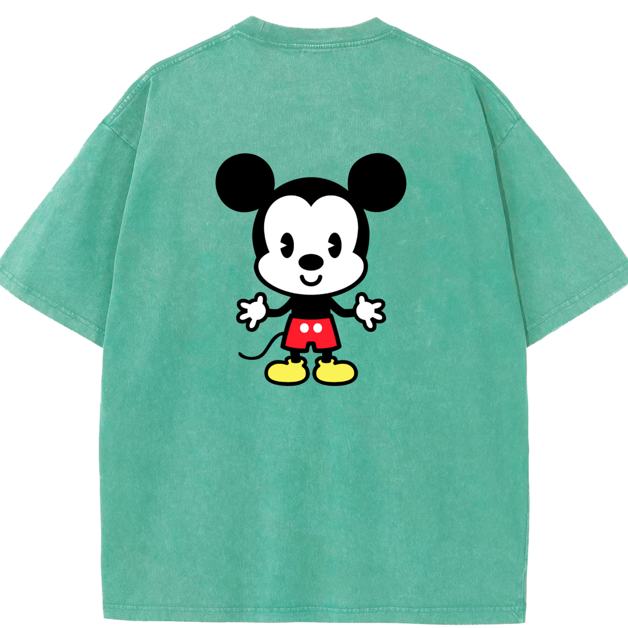 （画像用） ミッキーマウス Mickey Mouse 綿100% ヴィンテージ風 半袖Tシャツ（背面プリント）